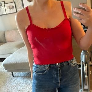 Zara red crop top tank